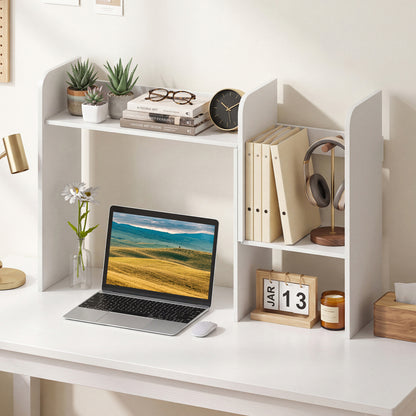 Bibliothèque de bureau extensible avec cubes ouverts, blanc