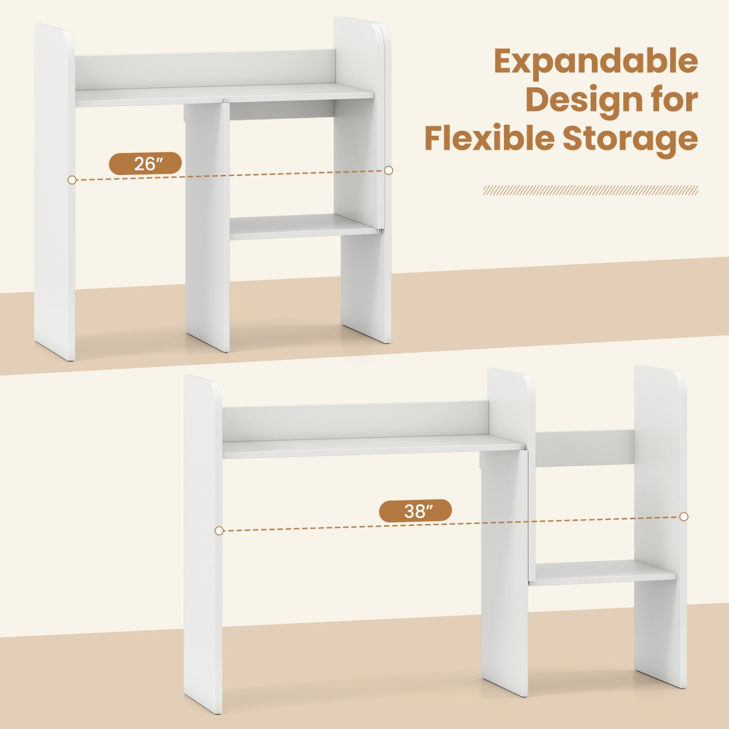 Bibliothèque de bureau extensible avec cubes ouverts, blanc
