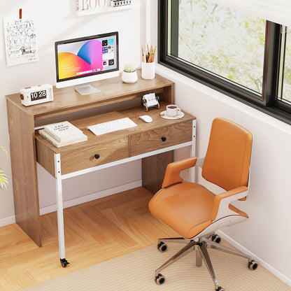 Extendable Computer Desk with Pull Out Secondary Desk, Natural Office Desks at Gallery Canada