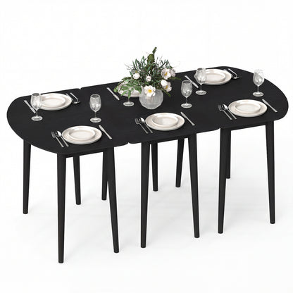 Extendable Dining Table Set, 2 Half-Round 1 Rectangular, Black Dining Tables at Gallery Canada