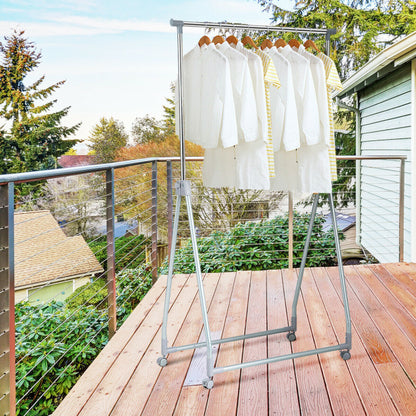 Extendable Foldable Heavy Duty Clothing Rack with Hanging Rod, Silver Clothing & Closet Storage at Gallery Canada