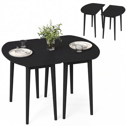 Extendable Oval Dining Table Set, 2 Half-Round Tables, Black Dining Tables at Gallery Canada