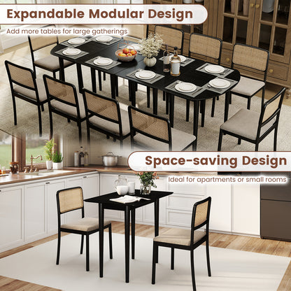 Extendable Oval Dining Table Set, 2 Half-Round Tables, Black Dining Tables at Gallery Canada