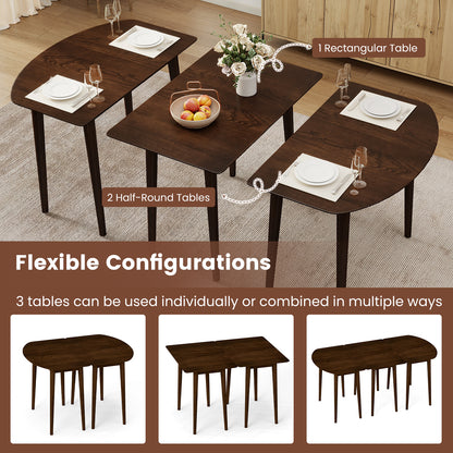Extendable Oval Dining Table Set, 2 Half-Round Tables, Walnut Dining Tables at Gallery Canada