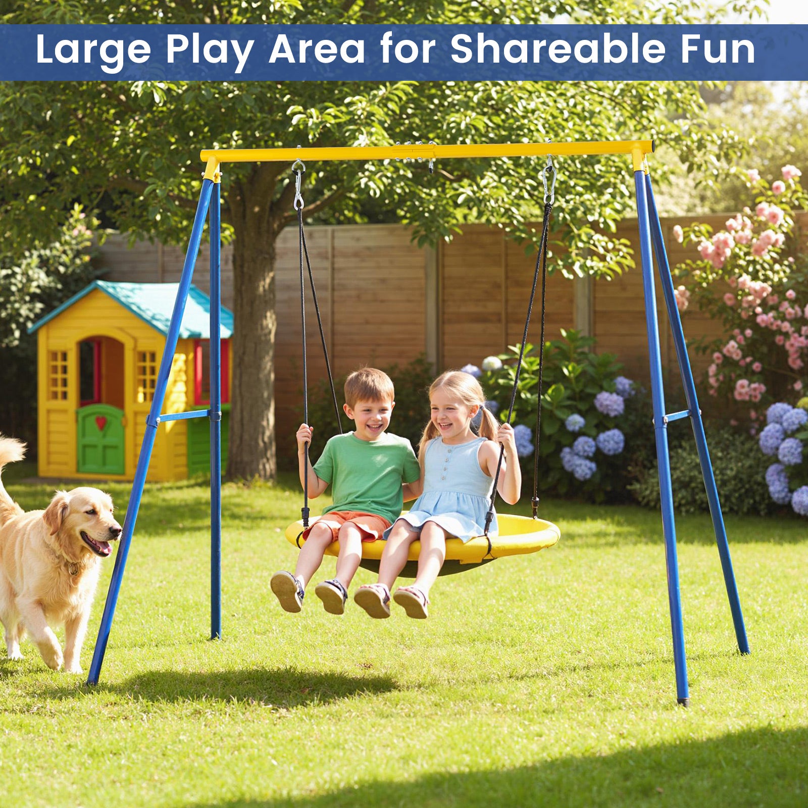Extra Large Heavy Duty A-Frame Steel Swing Stand, Blue Swing & Playsets at Gallery Canada