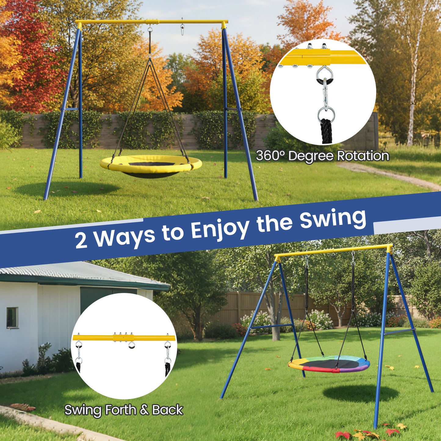 Extra Large Heavy Duty A-Frame Steel Swing Stand, Blue Swing & Playsets at Gallery Canada