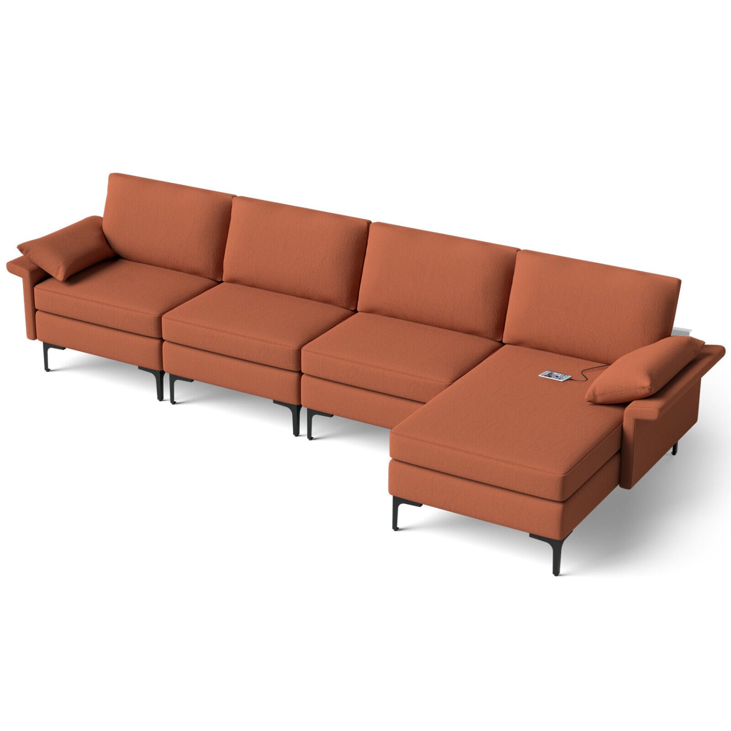 Extra Large L-Shaped Sectional Sofa, Reversible Chaise, 2 USB Ports, Red Sofas & Loveseats at Gallery Canada