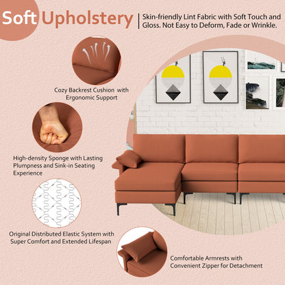 Extra Large L-Shaped Sectional Sofa, Reversible Chaise, 2 USB Ports, Red Sofas & Loveseats at Gallery Canada