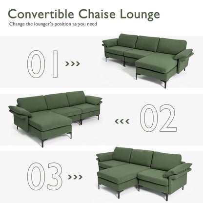 Modular L-Shaped Sectional Sofa, Extra Large, Army Green Sofas & Loveseats at Gallery Canada