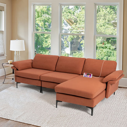 Extra Large Modular L-Shaped Sectional Sofa, Reversible Chaise, 4-5 People, Red Sofas & Loveseats at Gallery Canada