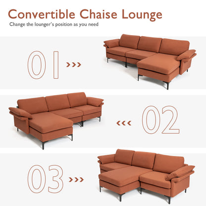 Extra Large Modular L-Shaped Sectional Sofa, Reversible Chaise, 4-5 People, Red Sofas & Loveseats at Gallery Canada