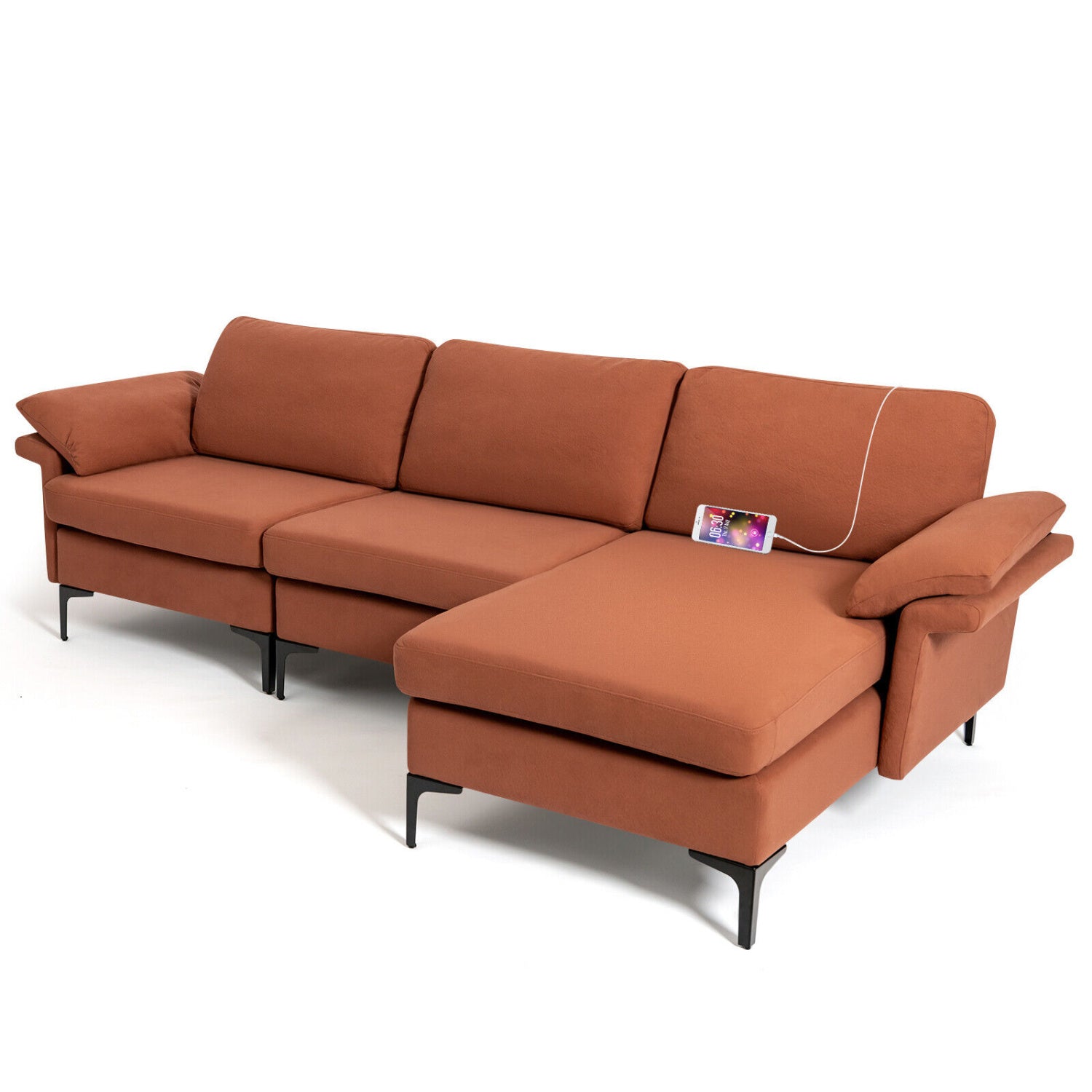 Extra Large Modular L-Shaped Sectional Sofa, Reversible Chaise, 4-5 People, Red Sofas & Loveseats at Gallery Canada