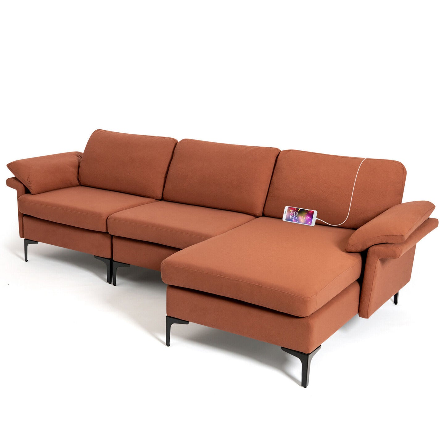 Extra Large Modular L-Shaped Sectional Sofa, Reversible Chaise, 4-5 People, Red Sofas & Loveseats at Gallery Canada