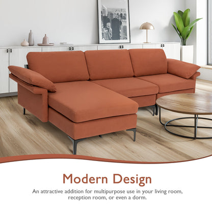 Extra Large Modular L-Shaped Sectional Sofa, Reversible Chaise, 4-5 People, Red Sofas & Loveseats at Gallery Canada