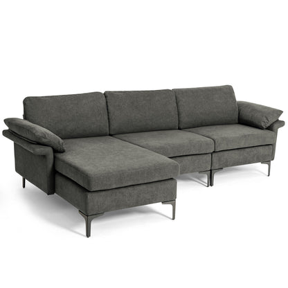 Extra Large Modular L-Shaped Sectional Sofa, For 4-5 People, Gray Sofas & Loveseats at Gallery Canada