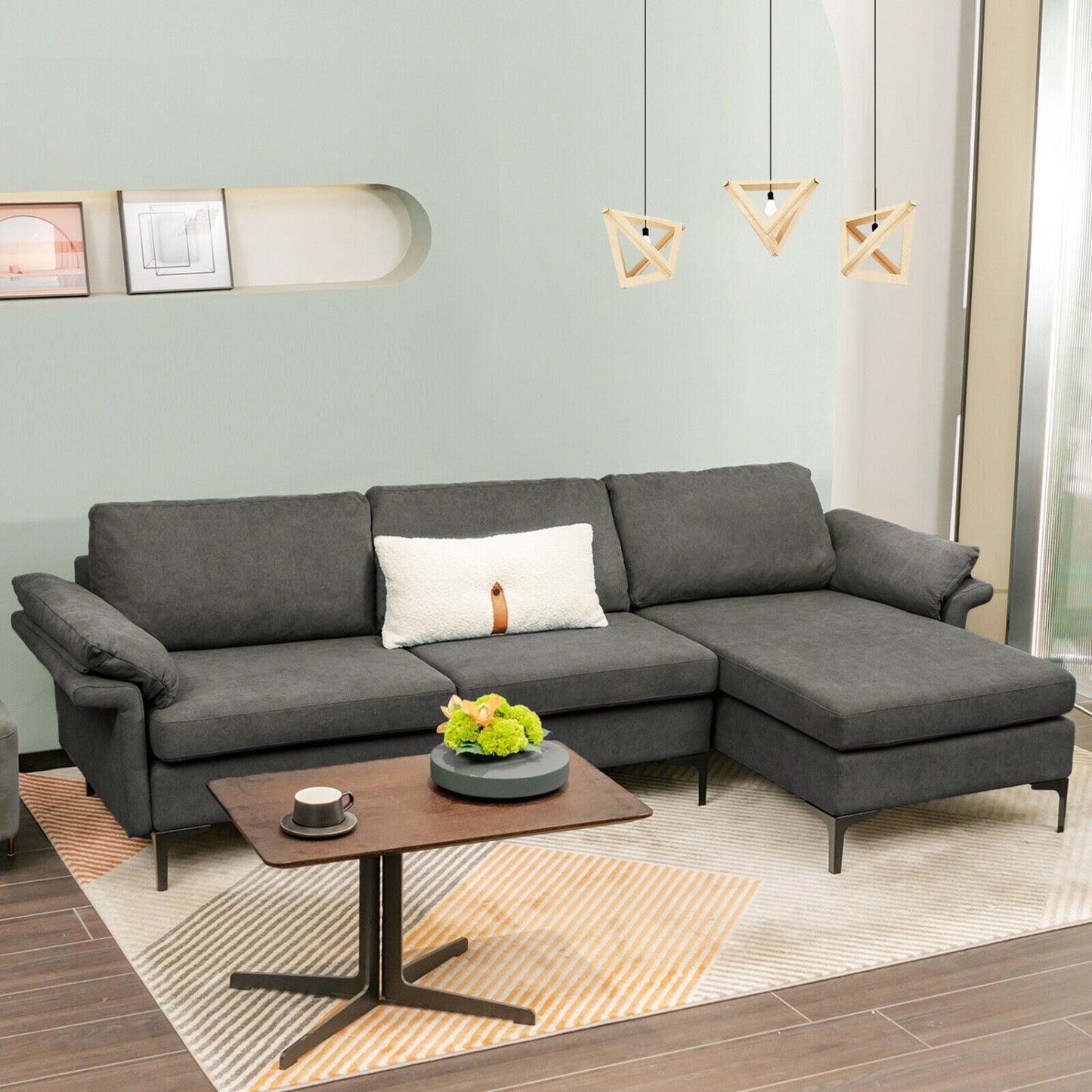 Extra Large Modular L-Shaped Sectional Sofa, For 4-5 People, Gray Sofas & Loveseats at Gallery Canada