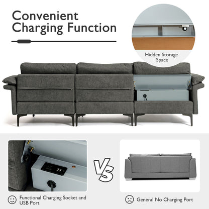 Extra Large Modular L-Shaped Sectional Sofa, For 4-5 People, Gray Sofas & Loveseats at Gallery Canada