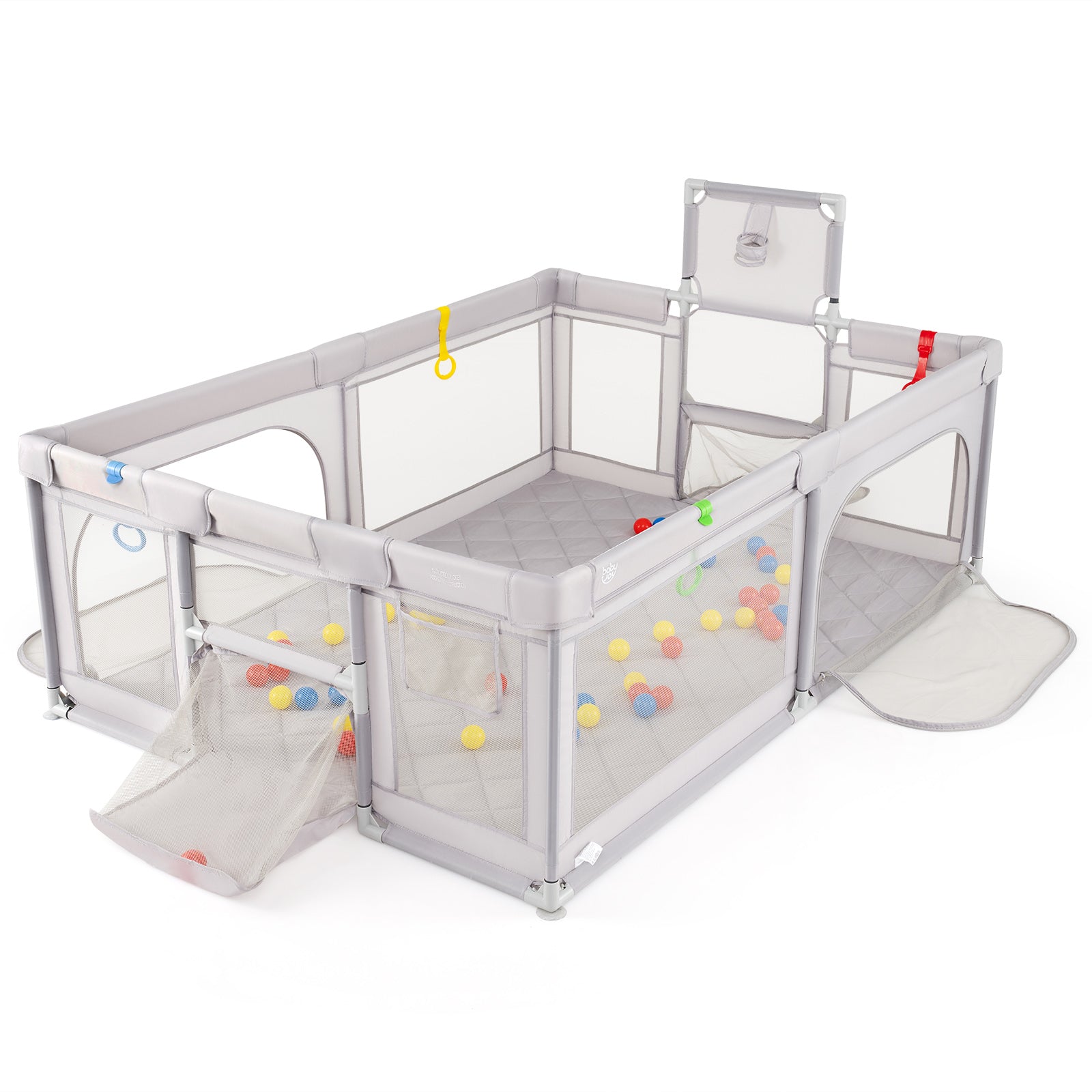 Extra Large Playpen With Basketball Hoop, Light Gray Baby Playpen & Playards at Gallery Canada