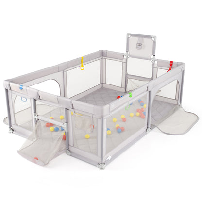 Extra Large Playpen With Basketball Hoop, Light Gray Baby Playpen & Playards Light Gray at Gallery Canada