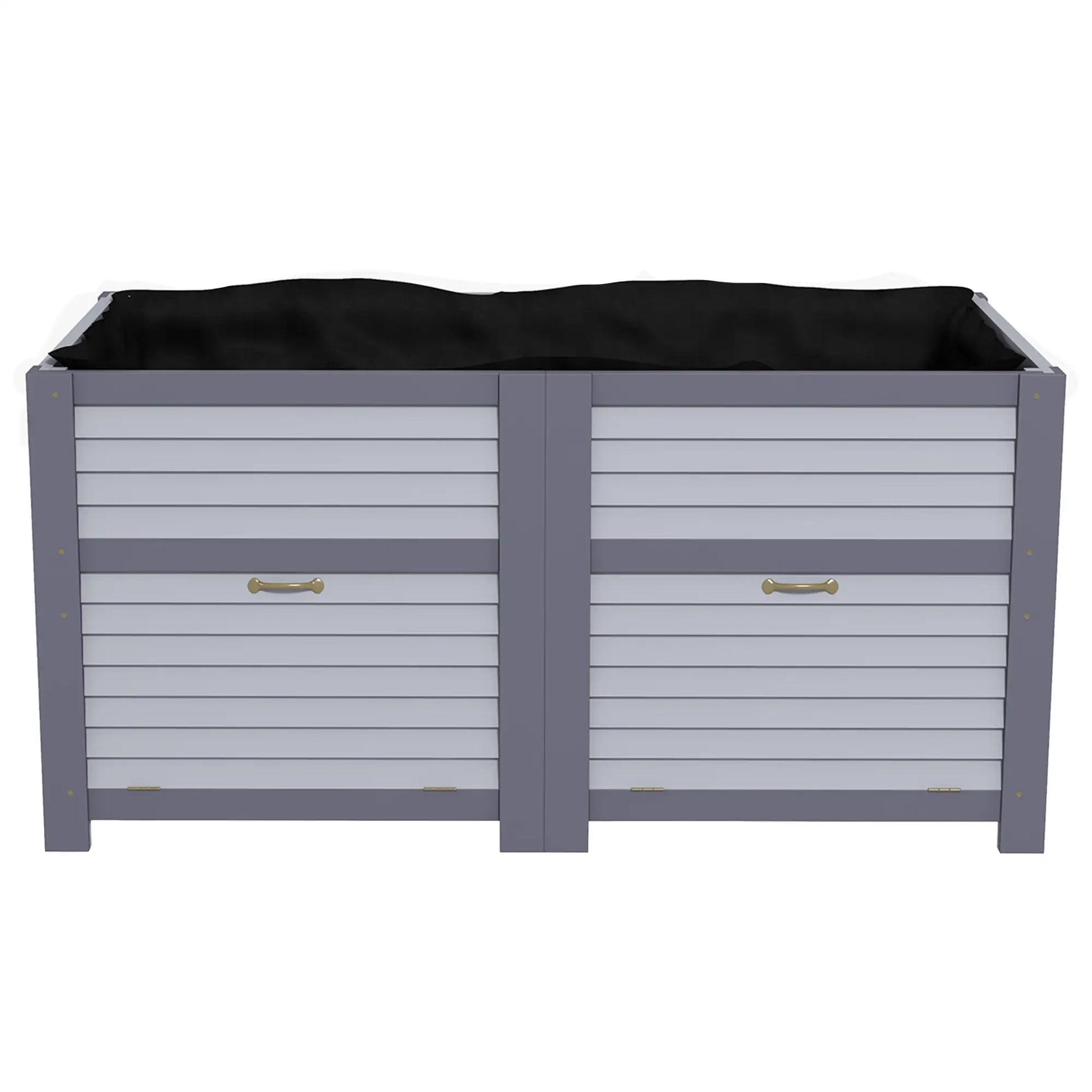 Wooden Elevated Planter Box with Storage, 59" x 30" x 29.5", Grey Galvanized Planter Boxes at Gallery Canada