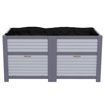 Wooden Elevated Planter Box with Storage, 59" x 30" x 29.5", Grey Galvanized Planter Boxes at Gallery Canada