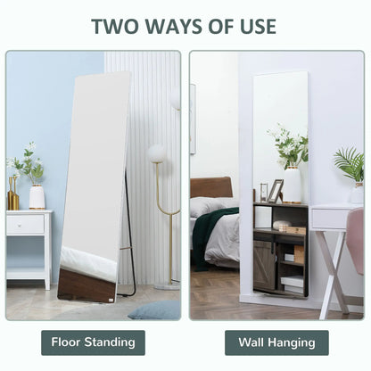63"x18" Full Length Mirror, Floor Standing, Wall-Mounted, Silver Full Length Mirrors at Gallery Canada