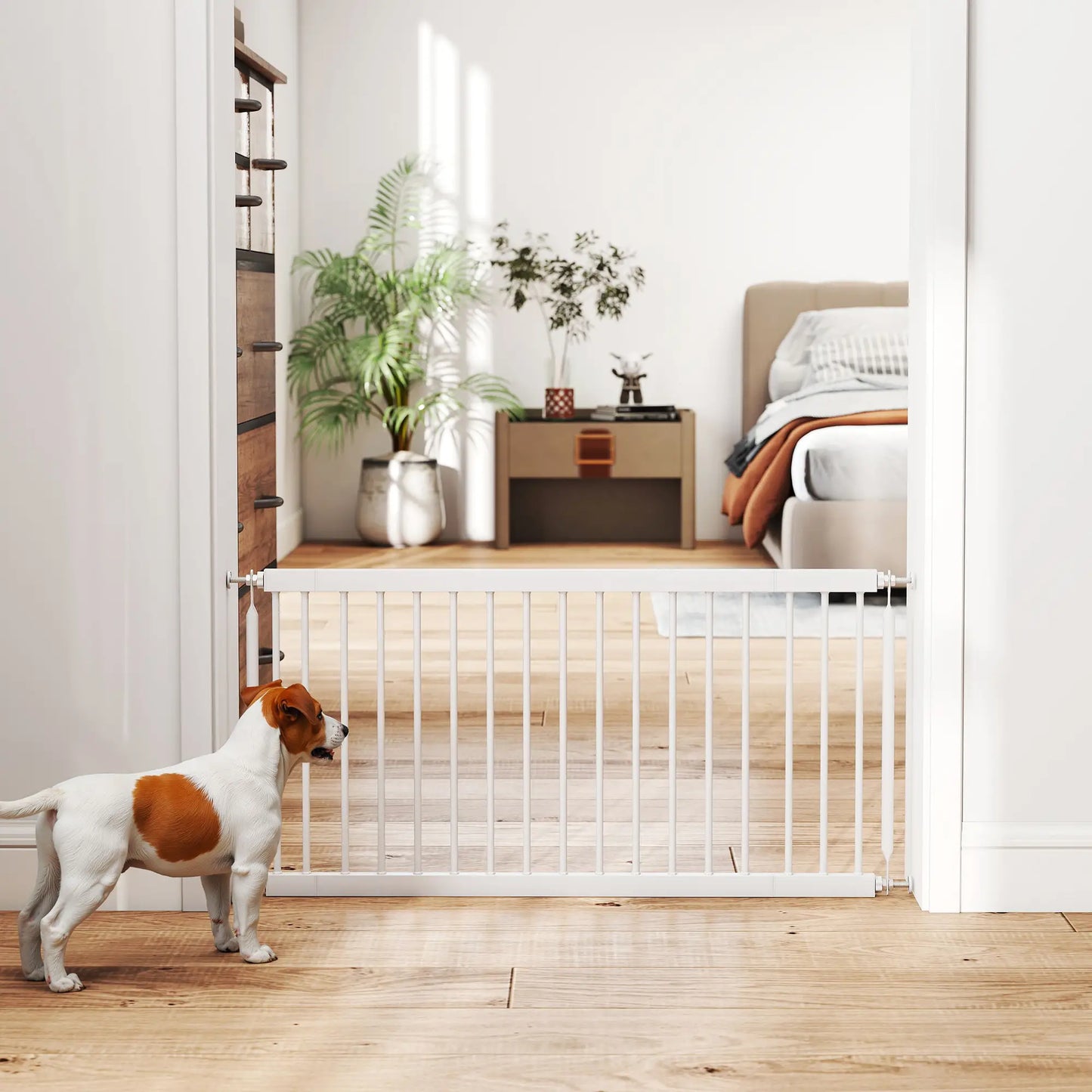 26-37 Inch Dog Gate, Adjustable Pet Gate, 18 Inch Tall, White Pet Gates at Gallery Canada