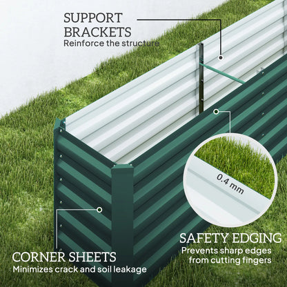 8 x 1.3 x 1.5ft Galvanized Raised Garden Bed, Green Galvanized Planter Boxes at Gallery Canada