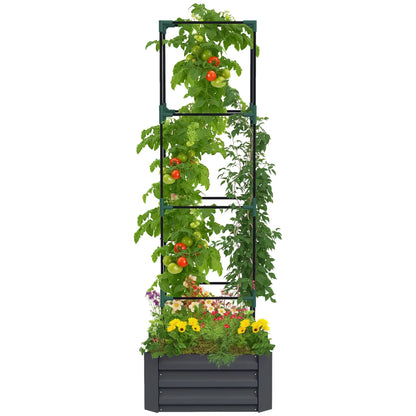 Galvanized Planter Box, 4-Tier Trellis Tomato Cage, Grey Galvanized Planter Boxes at Gallery Canada