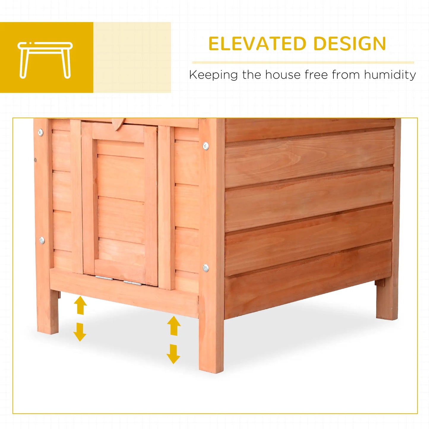Wooden Rabbit Hutch, Bunny Cage, Outdoor Cat House, 20"x16.5"x17", Orange Rabbit Hutch at Gallery Canada