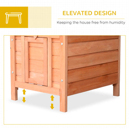 Wooden Rabbit Hutch, Bunny Cage, Outdoor Cat House, 20"x16.5"x17", Orange Rabbit Hutch at Gallery Canada