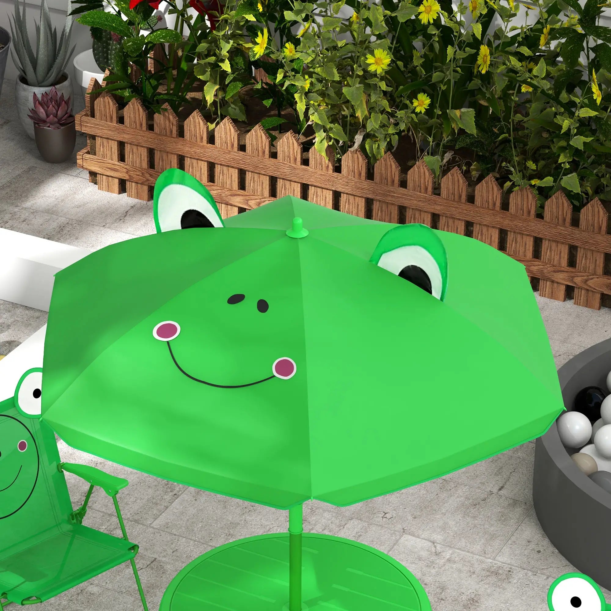 Kids Folding Picnic Table Set, Outdoor Garden, Green Kids Outdoor Furniture at Gallery Canada