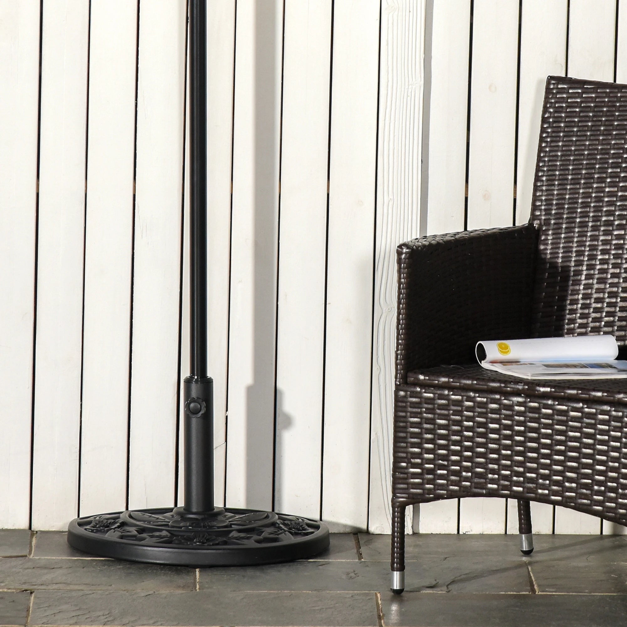 20 lb Heavy Duty Umbrella Base, Outdoor Concrete Stand, Black Umbrella Bases at Gallery Canada