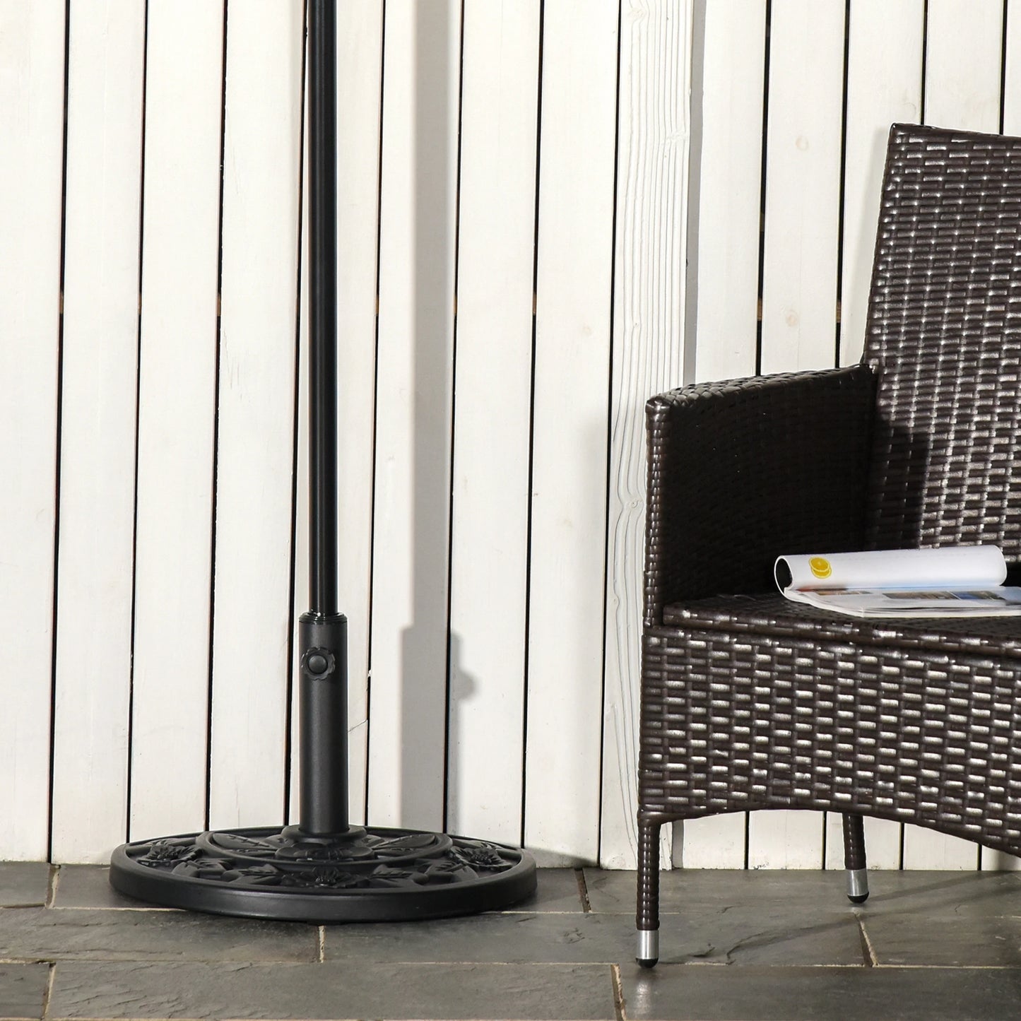 20 lb Heavy Duty Umbrella Base, Outdoor Concrete Stand, Black Umbrella Bases at Gallery Canada