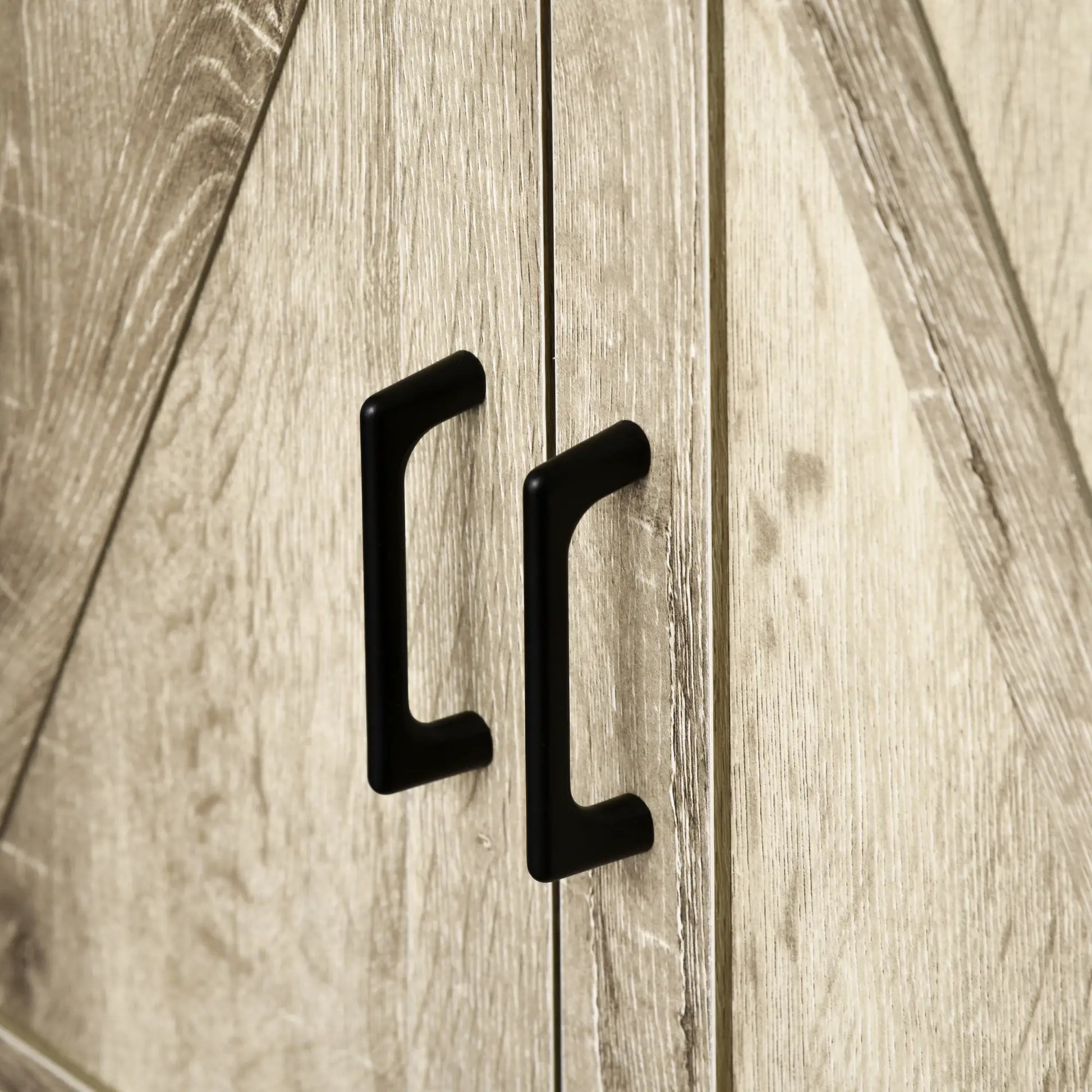 Farmhouse Kitchen Cabinet, Sideboard with 2 Barn Doors, Drawer, Oak Bar Cabinets at Gallery Canada