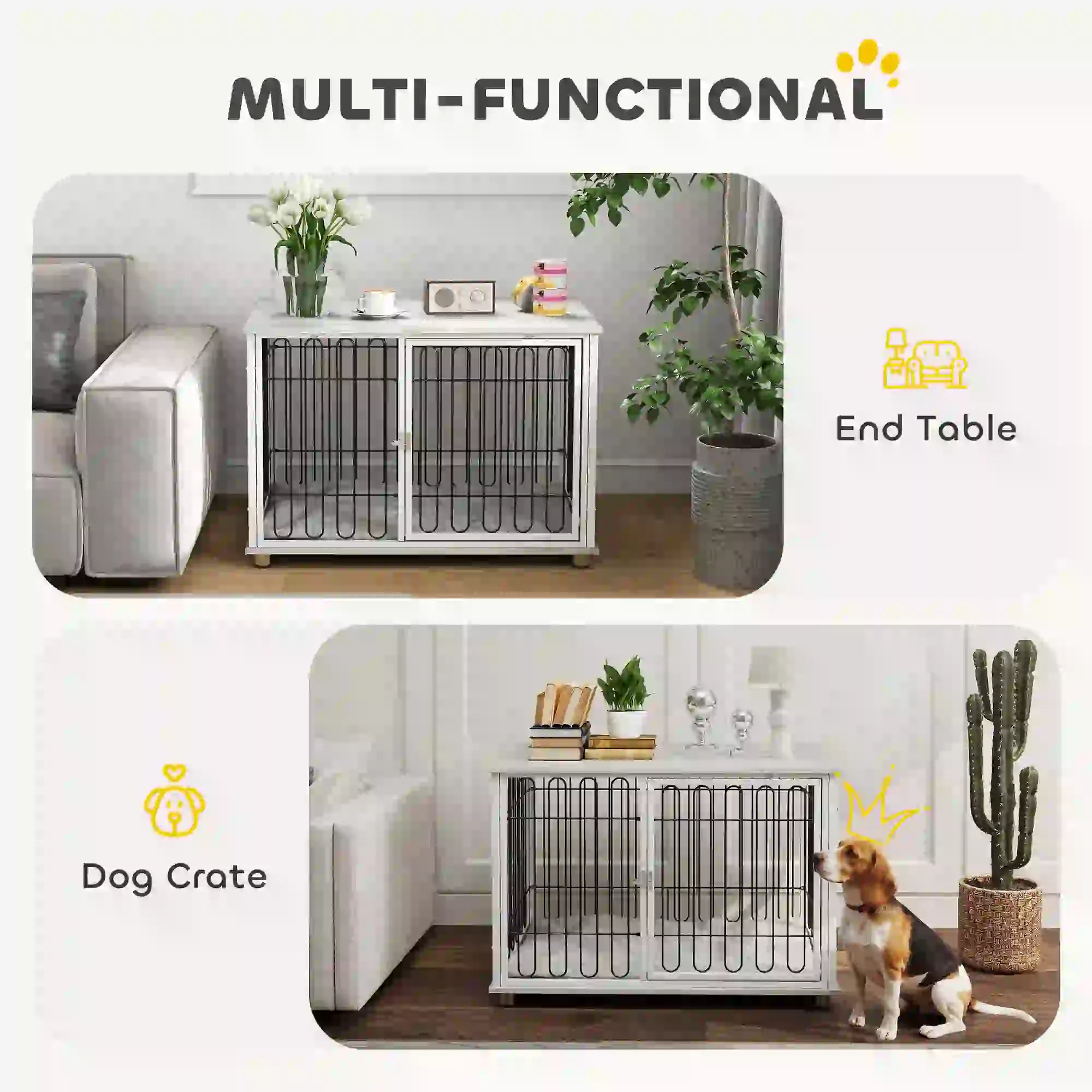 Dog Crate Furniture, Washable Cushion, Adjustable Feet, Medium Size, Grey Houses, Kennels & Pens at Gallery Canada
