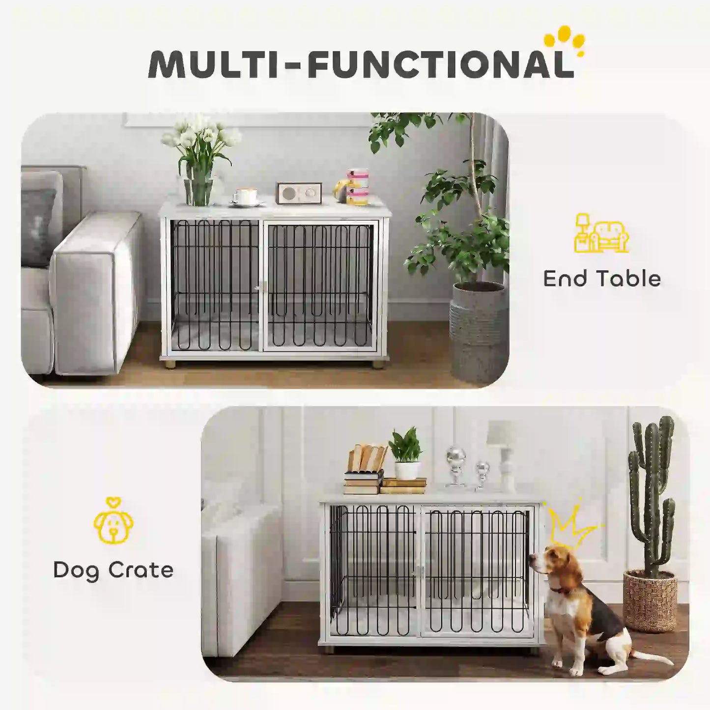 Dog Crate Furniture, Washable Cushion, Adjustable Feet, Medium Size, Grey Houses, Kennels & Pens at Gallery Canada