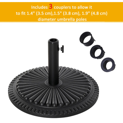 Round Cement Patio Umbrella Base Stand, Fits Φ1.4", Φ1.5", Φ2" Pole, Black Umbrella Bases at Gallery Canada