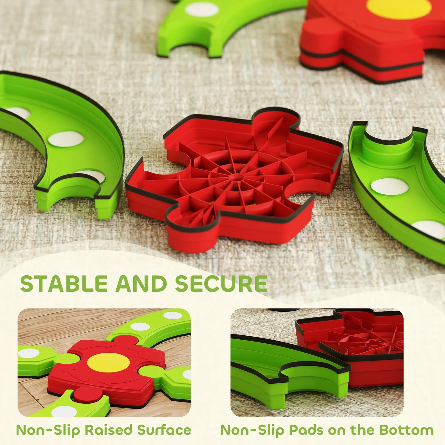 Kids Balance Beam Stepping Stones, Non-Slip, 3-8 Years, Green Kids Gym & Playmats at Gallery Canada