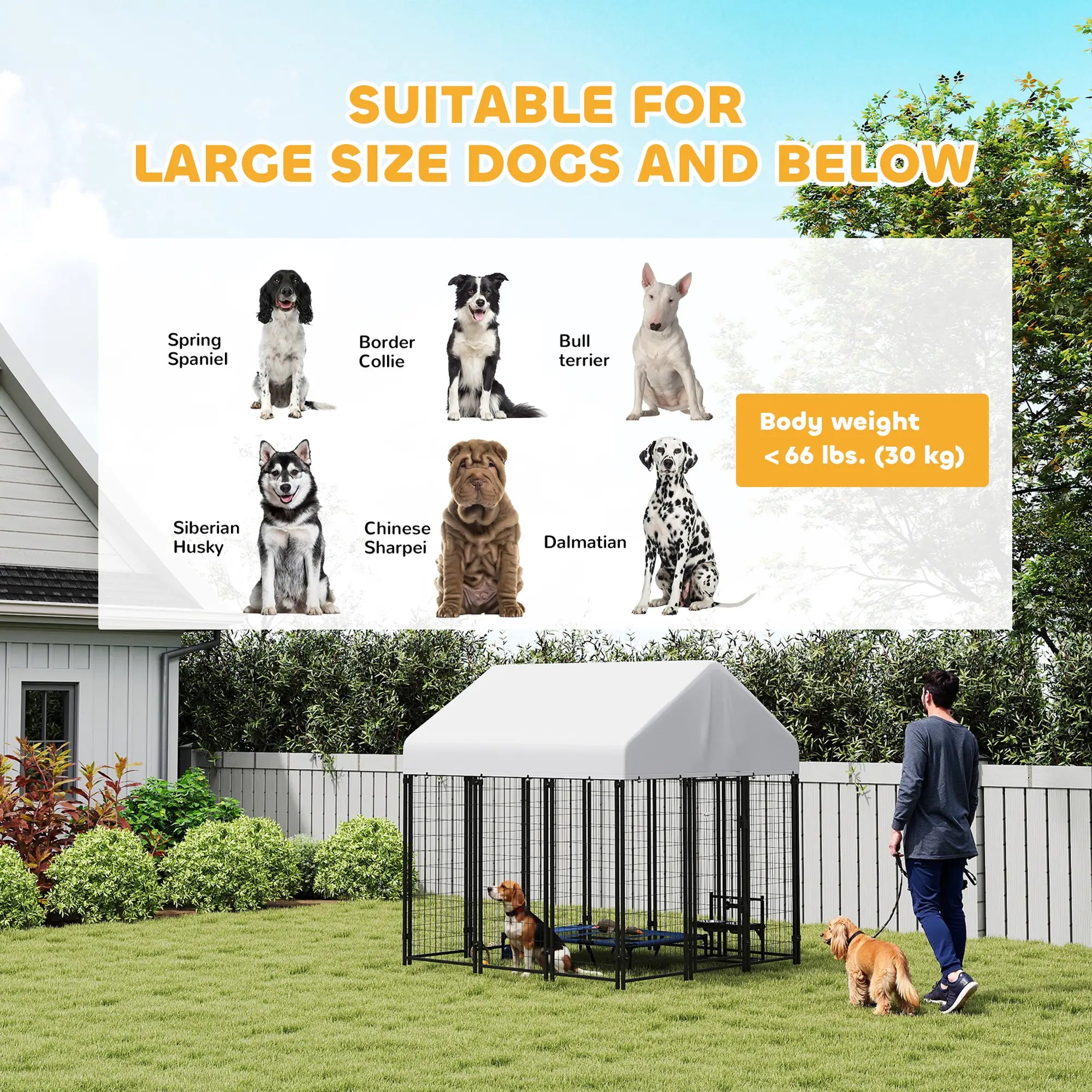 Outdoor Dog Kennel, Waterproof UV-Resistant Cover, 6' x 6' x 6' Dog Kennels at Gallery Canada