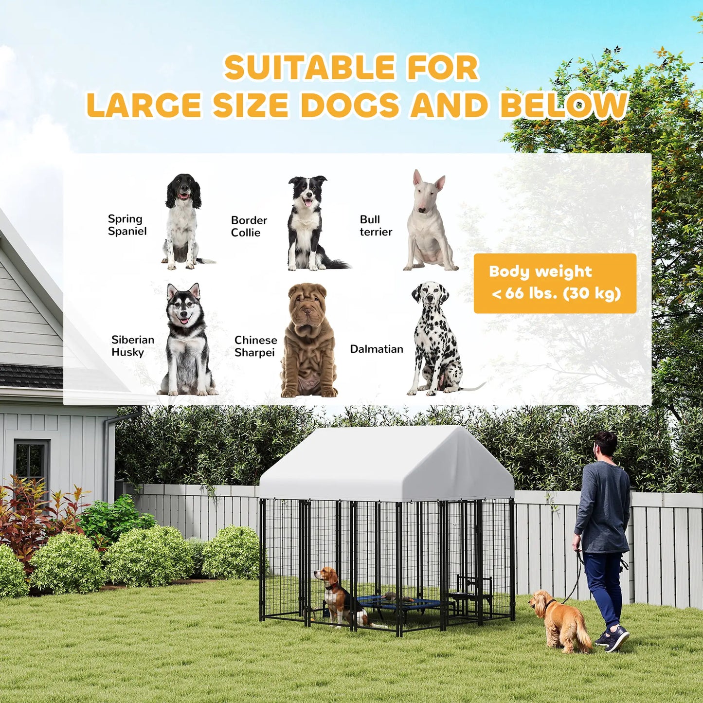 Outdoor Dog Kennel, Waterproof UV-Resistant Cover, 6' x 6' x 6' Dog Kennels at Gallery Canada