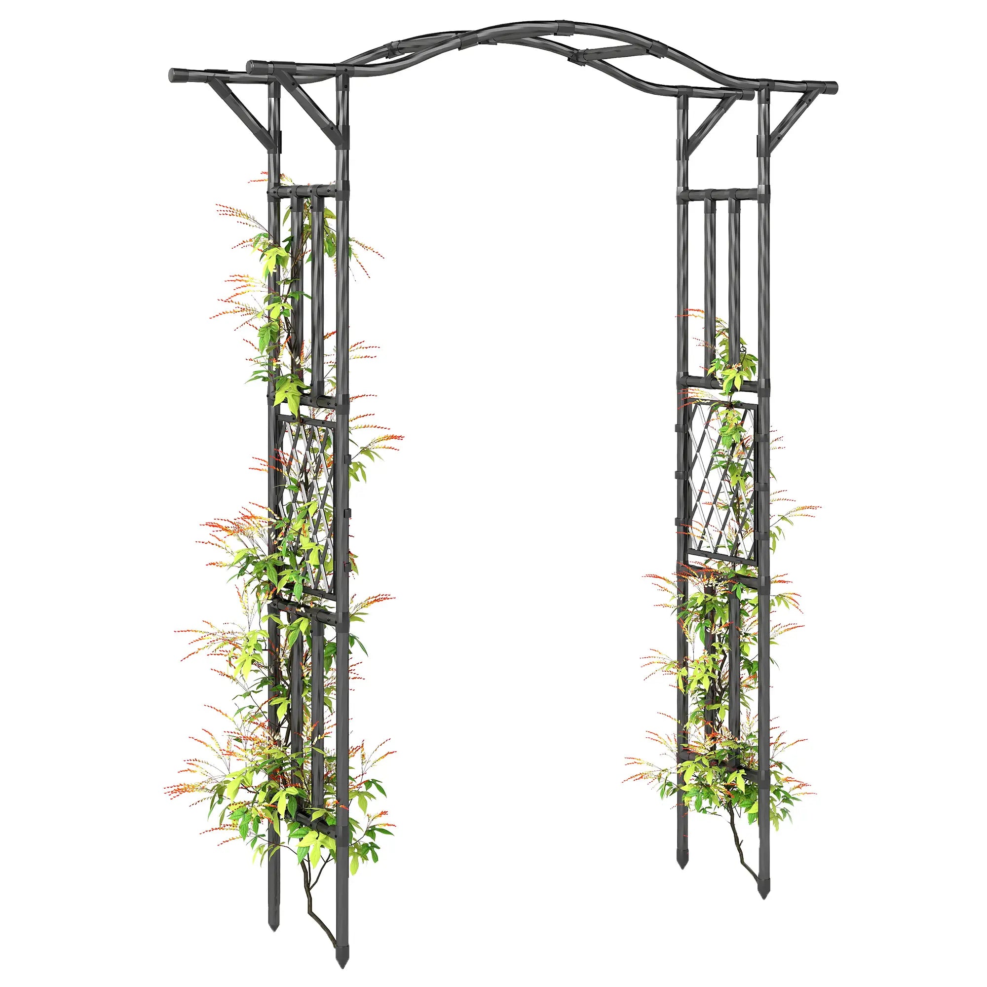 Garden Arch Trellis Arbor With Extended Top, 66.9