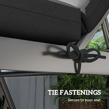 2-Piece Patio Chair Cushions, With Ties, Indoor Outdoor, Black Patio Chair Cushions at Gallery Canada