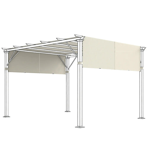 2 Pcs UV Protection Pergola Canopy, 10' x 10', Cream White