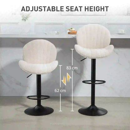 Swivel Bar Stools Set of 2, Adjustable Height with Back, Beige Bar Stools at Gallery Canada