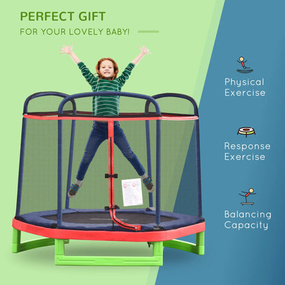 84.75 Inch Kids Trampoline with Safety Net, Red Trampolines at Gallery Canada