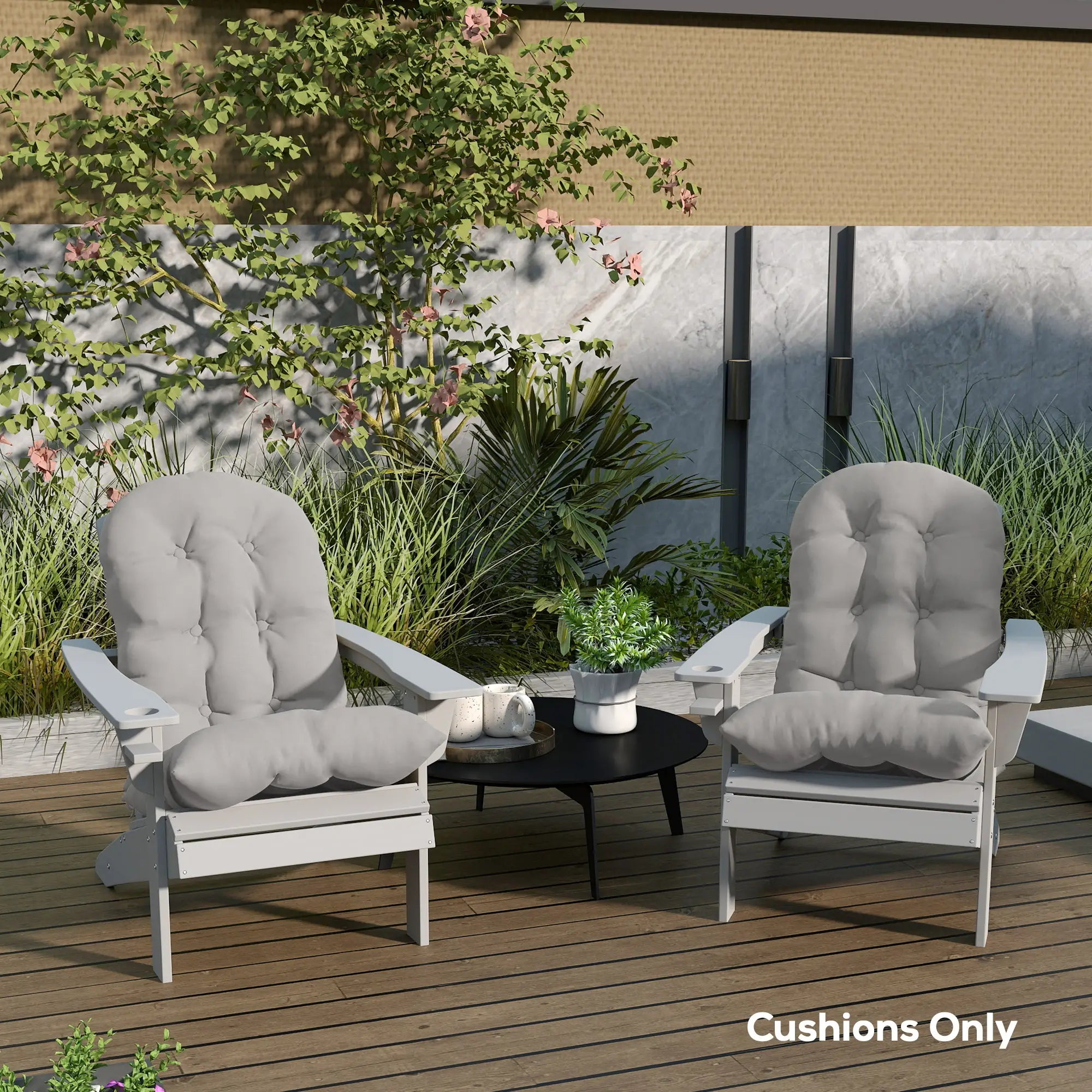 Adirondack Chair Cushions, Set of 2, Light Grey Patio Chair Cushions at Gallery Canada