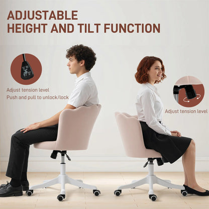 Armless Adjustable Swivel Desk Office Chair, Pink Task Chairs at Gallery Canada