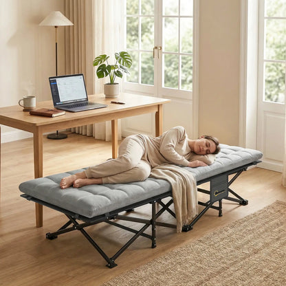 Camping Cot With Soft Pad, 32" Extra Wide, Grey Camping Cots at Gallery Canada