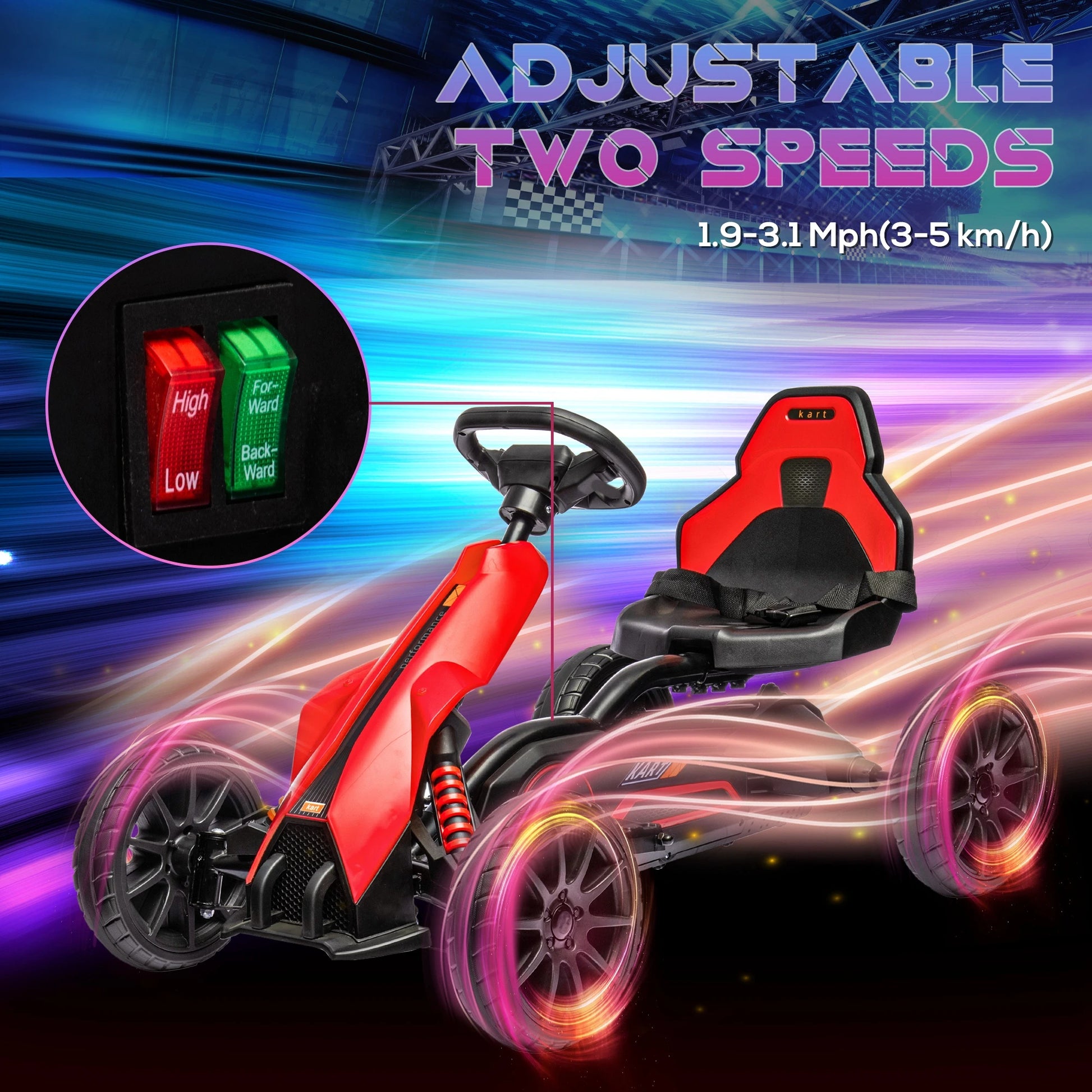 12V 7AH Electric Go Kart, Kids Outdoor Racer, Adjustable Speed, Red Electric Toy Cars at Gallery Canada